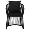 vidaXL 7 Piece Garden Dining Set with Cushions Black