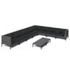 vidaXL 9 Piece Garden Lounge Set with Cushions Poly Rattan Dark Grey