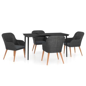 vidaXL Garden Dining Set | Black