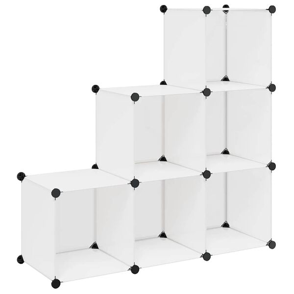 vidaXL Storage Cube Organiser with 6 Compartments White