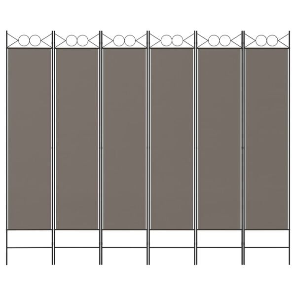 vidaXL 6-Panel Room Divider Anthracite 240x200 cm Fabric