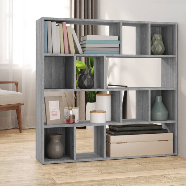 vidaXL Book Cabinet/Room Divider Grey Sonoma 105x24x102 cm