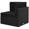 vidaXL Sectional Corner Sofa Poly Rattan Black