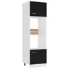 vidaXL Microwave Cabinet Lyon Black 60x57x207 cm Engineered Wood