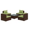 vidaXL 5 Piece Garden Lounge Set with Cushions Poly Rattan Brown