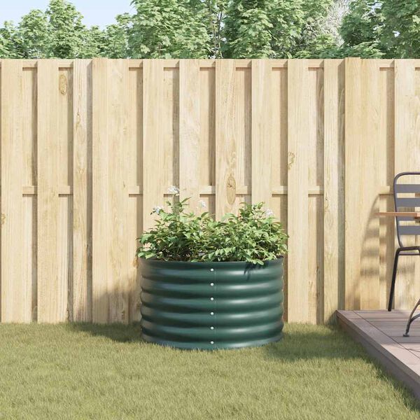 vidaXL Garden Raised Bed Green 80 x 80 x 44 cm Steel