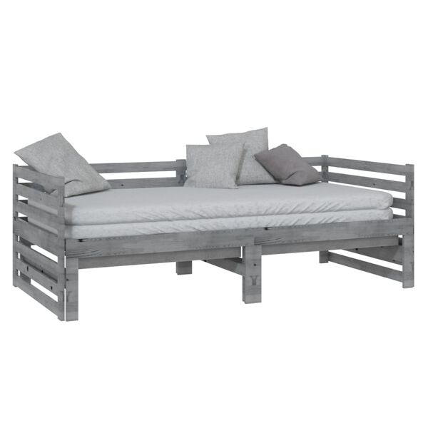 vidaXL Pull-out Day Bed without Mattress Grey 2x(90x200)cm