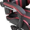vidaXL Gaming Chair with Footrest Wine Red Faux Leather