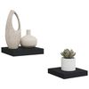 vidaXL Floating Wall Shelves 2 pcs Black 23x23.5x3.8 cm MDF