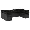 vidaXL 9 Piece Garden Sofa Set with Cushions Black Poly Rattan