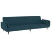 vidaXL 2-Seater Sofa Bed with Two Pillows Black Velvet