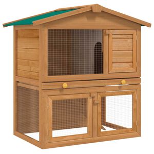 vidaXL Rabbit Hutch | Brown | Solid pine wood | Large | Rabbit Hutch