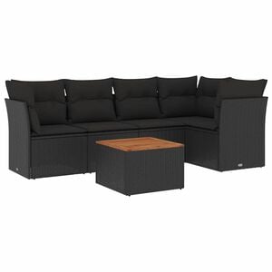 vidaXL Garden Sofa Set | Black | PE rattan | Large | Modular | Outdoor Sofa Set