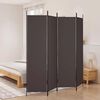 vidaXL 4-Panel Room Divider Brown 200x200 cm Fabric