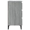 vidaXL Bed Cabinet with Metal Legs Grey Sonoma 40x35x69 cm