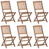 vidaXL Folding Garden Chairs 6 pcs with Cushions Solid Acacia Wood