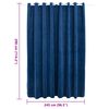 vidaXL Blackout Curtain with Metal Rings Velvet Dark Blue 290x245 cm