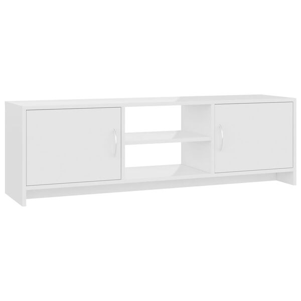 vidaXL TV Cabinet High Gloss White 120x30x37.5 cm Engineered Wood