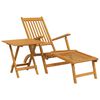 vidaXL Outdoor Deck Chair with Footrest and Table Solid Wood Acacia