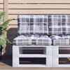 vidaXL Pallet Cushions 2 pcs Grey Check Pattern Fabric