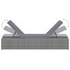 vidaXL Sun Lounger with Cushion Poly Rattan Grey