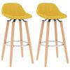 vidaXL Bar Stools 2 pcs Mustard Yellow Fabric