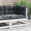 vidaXL Garden Corner Sofa with Anthracite Cushions Solid Pinewood