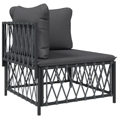 vidaXL 9 Piece Garden Lounge Set with Cushions Anthracite Steel