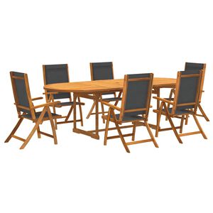 vidaXL Garden Dining Set | Brown | Solid Acacia wood | Medium | Foldable