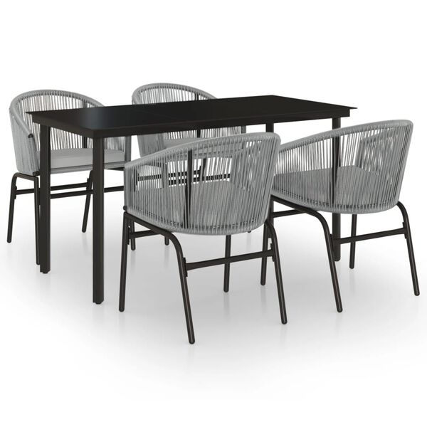 vidaXL 5 Piece Garden Dining Set Grey