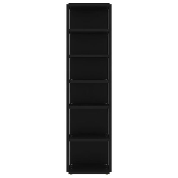 vidaXL Shoe Cabinet Black 27.5x27x102 cm Engineered Wood