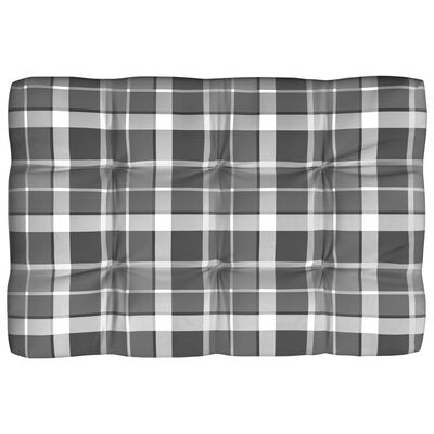 vidaXL Pallet Sofa Cushions 7 pcs Grey Check Pattern