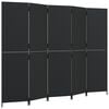 vidaXL Room Divider 5 Panels Black Poly Rattan