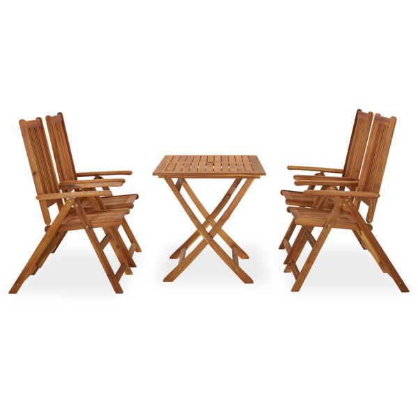 vidaXL 5 Piece Garden Dining Set Solid Acacia Wood