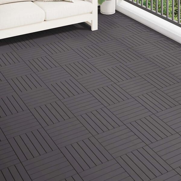 vidaXL Decking Tiles 20 pcs Grey Wash 30x30 cm Solid Acacia Wood