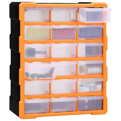 vidaXL Multi-drawer Organiser with 18 Middle Drawers 38x16x47 cm