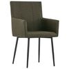 vidaXL Dining Chairs with Armrests 2 pcs Brown Fabric