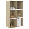 vidaXL Book Cabinet/Sideboard White and Sonoma Oak 66x30x98 cm Engineered Wood
