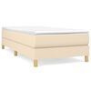 vidaXL Box Spring Bed Frame Cream 90x200 cm Fabric