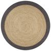 vidaXL Handmade Rug Jute with Dark Grey Border 120 cm