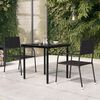 vidaXL Garden Dining Table Black 80x80x74 cm Steel and Glass