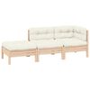 vidaXL 3 Piece Garden Lounge Set with Cream Cushions Solid Wood Pine