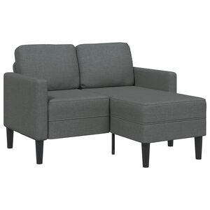 vidaXL 2-Seater Sofa with Chaise L-shaped Dark Grey 125 cm Fabric