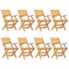 vidaXL Folding Chairs 8 pcs 55x62x90 cm Solid Wood Teak