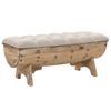 vidaXL Storage Bench 103x51x44 cm Solid Wood and Fabric