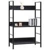 vidaXL 3-Layer Book Shelf Black 60x27.6x90.5 cm Engineered Wood