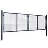 vidaXL Mesh Garden Gate Galvanised Steel 306x125 cm Grey