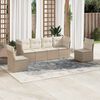 vidaXL 6 Piece Garden Sofa Set with Cushions Beige Poly Rattan