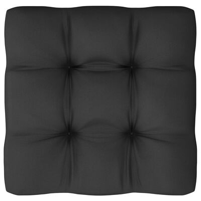 vidaXL 10 Piece Garden Lounge Set with Cushions Black Solid Pinewood