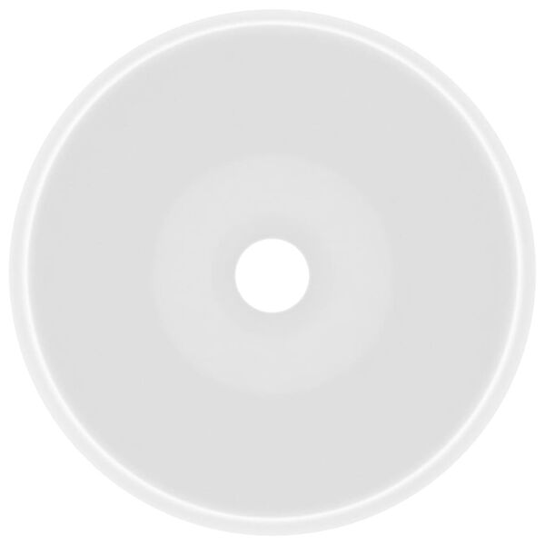 vidaXL Luxury Wash Basin Round Matt White 40x15 cm Ceramic